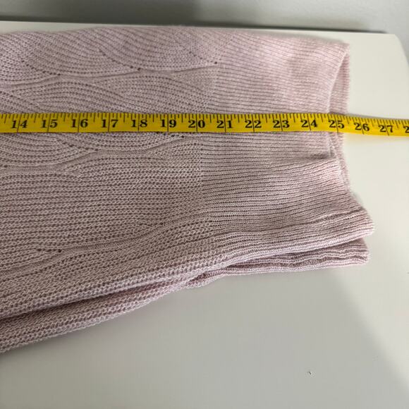 Ophelia Roe Sweater Size 1X Pink Braided Knit V-Neck Chunky Cabincore Preppy - Picture 8 of 9
